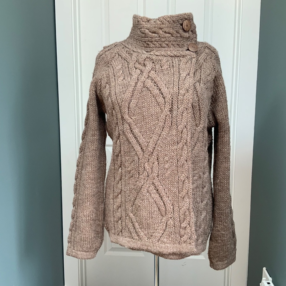 Open Front Wool Cable-Knit Cardigan from Highland Home Industries (medium) - Picture 2 of 13